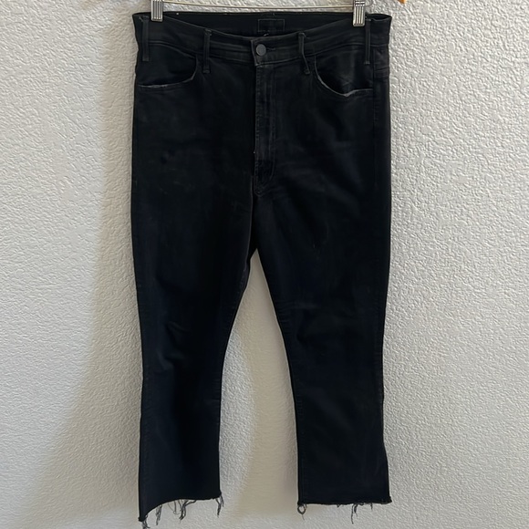 MOTHER The Hustler Ankle Fray Not Guilt Black Jeans Size 30 - Picture 3 of 10